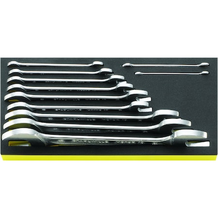 Stahlwille Tools Double open ended Wrenchs i.TCS inlay No.TCS10/11, 6X7-34X36MM 1/3-tray11-pcs. 96830167